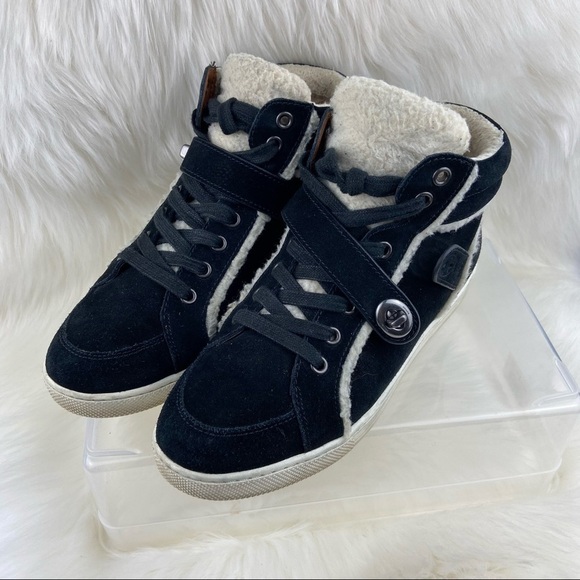 COACH PEMBROKE HIGH TOP SNEAKERS BLACK SUEDE SIZE 8.5 - Picture 1 of 11